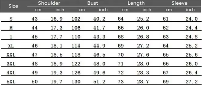 Bikerjacke aus Fauxleder Axel | Reißverschluss | Standkragen - Size Chart