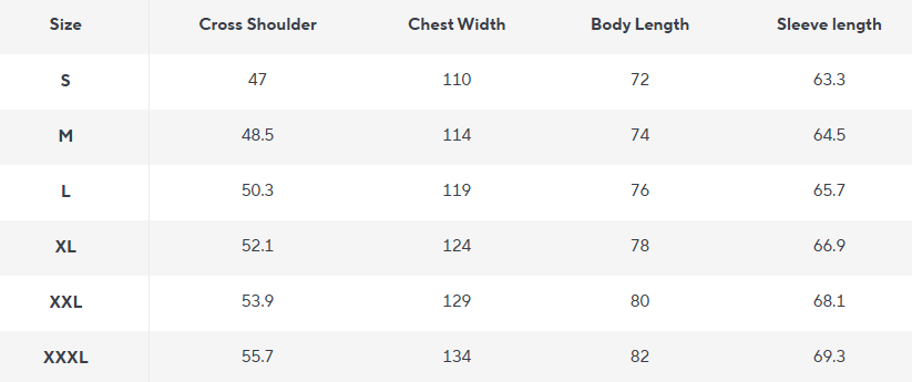 Gestreiftes Bandkragen Hemd | Baumwollmischung Langarm - Size Chart