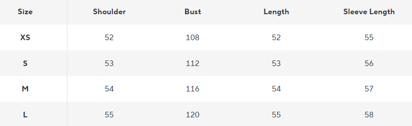 Grundlinie Bouclé Zip Jacke | Cropped Fit | Textured Wool Effect - Size Chart