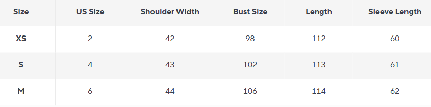 Wollmischung Langmantel | Shawl Kragen | Gürtelschnalle - Size Chart