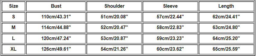 Teddy Jacke | Reißverschluss | Weiches Fleece Finish - Size Chart