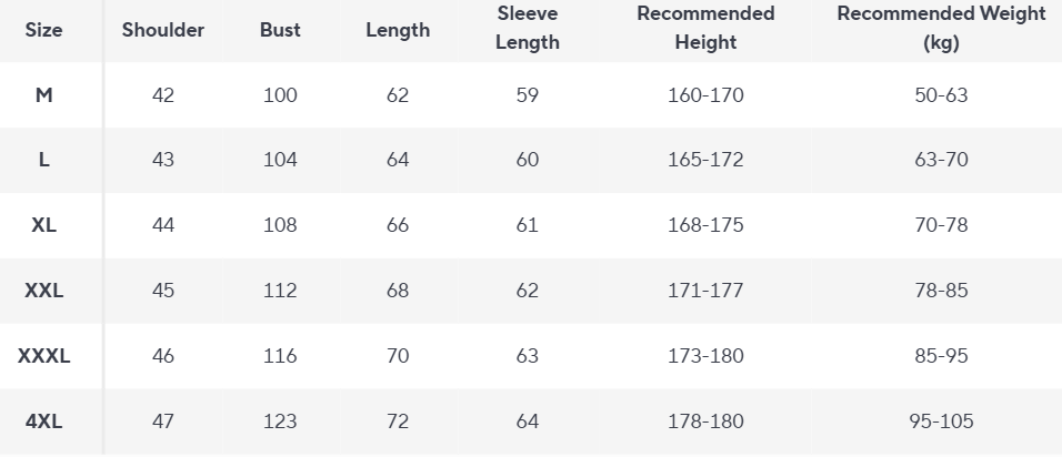 Vollzip Strickjacke | Stehkragen | Feine Rippstruktur - Size Chart