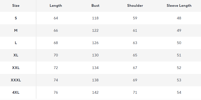 Ribbed Knit Sweater | Oversized Fit - Size Chart