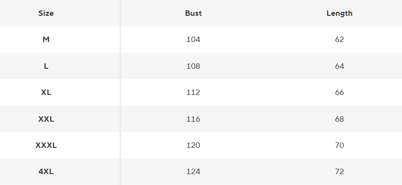 Puffer Weste | Leicht Gequiltet - Size Chart