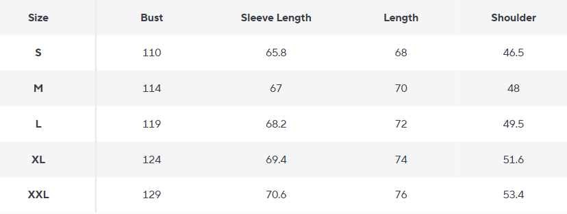 Farbblockierte Windbreaker Jacke | Leicht | Zip-Up - Size Chart