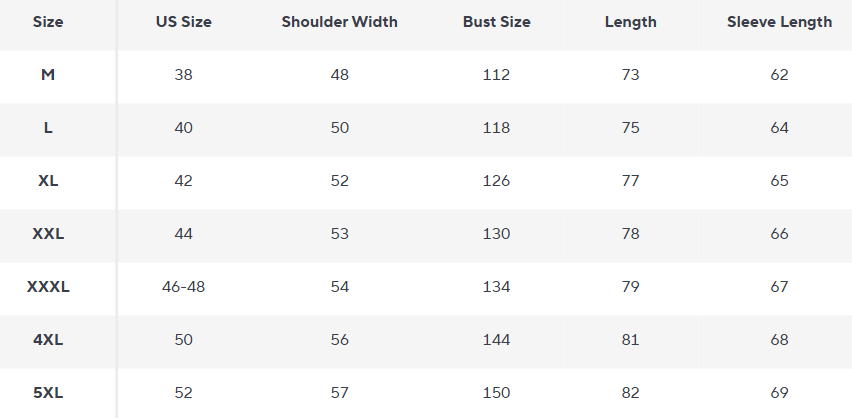 Quilted Plaid Overshirt Jacke | Baumwollfutter - Size Chart