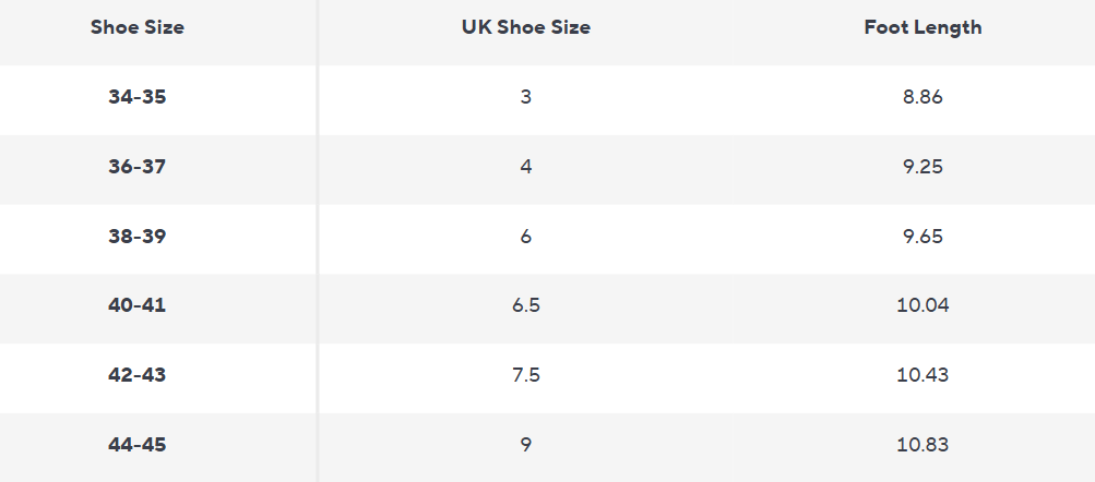 Faux Suede Hausschuhe | Plüsch Innenplattform - Size Chart