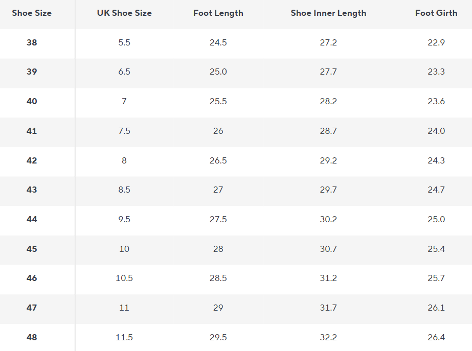 Monk Strap Herrenschuhe | Poliertes Leder - Size Chart