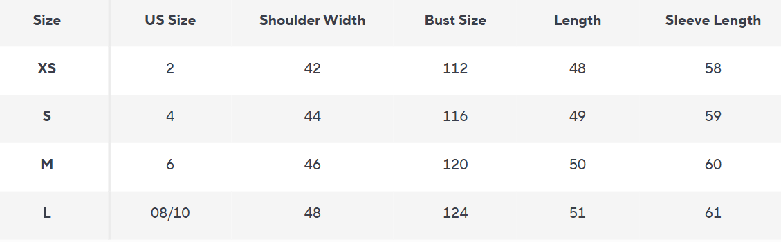 Faux Shearling Aviator Jacke | Cropped Fit | Umgeschlagener Kragen - Size Chart