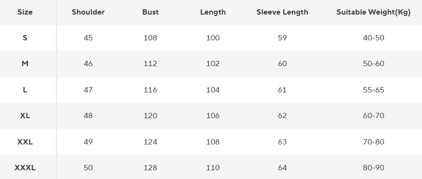 Langer Daunen Puffermantel für Damen | Kapuze | Quilted Design | Winter Isoliert - Size Chart