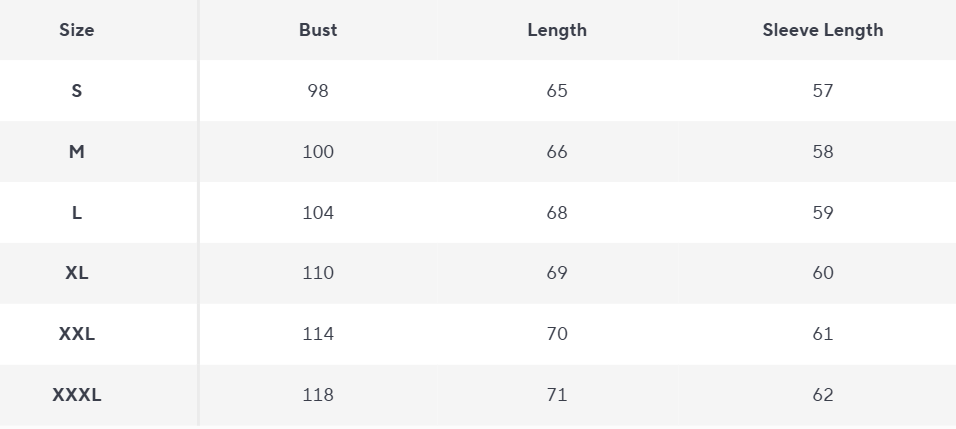 Kapuzenstrickjacke | Merinowolle Zip Jacke - Size Chart