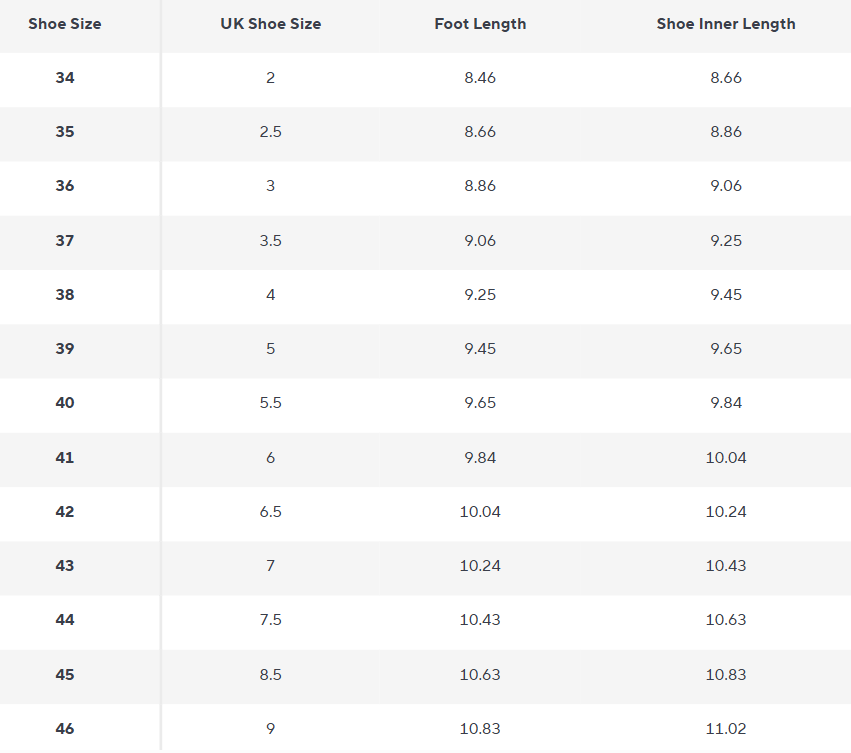 Mule Slippers mit Plüschfutter | PU Leder | Dicke Sohle - Size Chart
