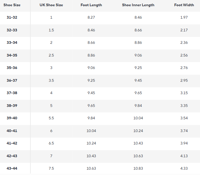 Grundlinie Corduroy Cross-Band Slippers | Plush Sole | Indoor Comfort - Size Chart