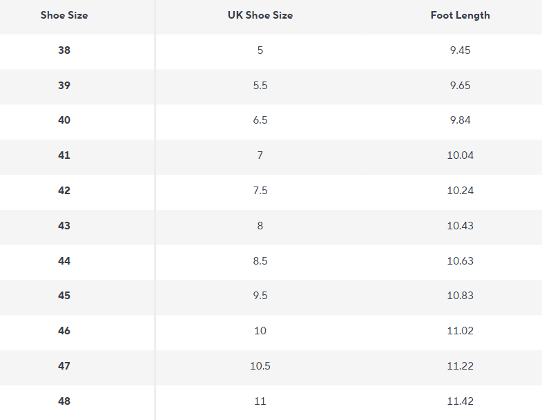 Chelsea Boots aus Leder | Runde Spitze | Gummisohle - Size Chart