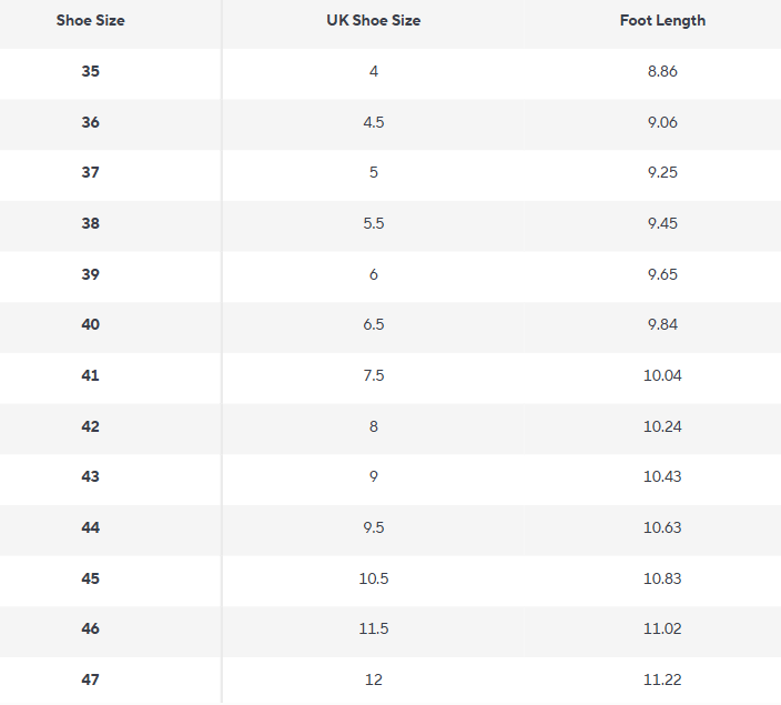 Slip-On Loafers | PU Leder | Grundlinie Kollektion - Size Chart