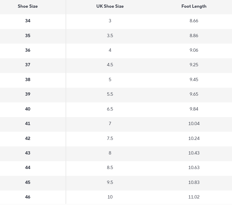 Chelsea Boots | PU Leder | Grundlinie Kollektion - Size Chart