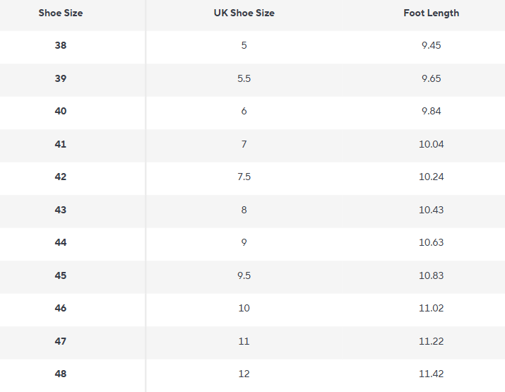 Unisex Clogs | PU Leder | Orthopädischer Komfort Schlupf - Size Chart