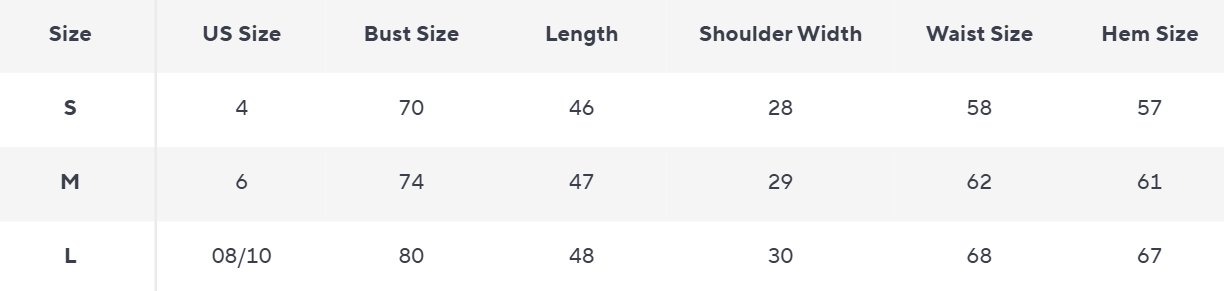 Glanzstück Draped Halter Top | Scarf Neck Detail - Size Chart