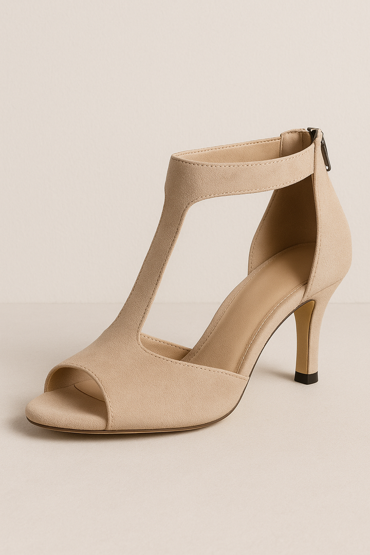 Peep Toe Sandalen | Mittelhoch | Verschluss hinten