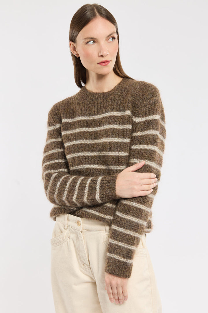 Gestreifter Cashmere Pullover | Rundhals Strick | Relaxed Fit Winter