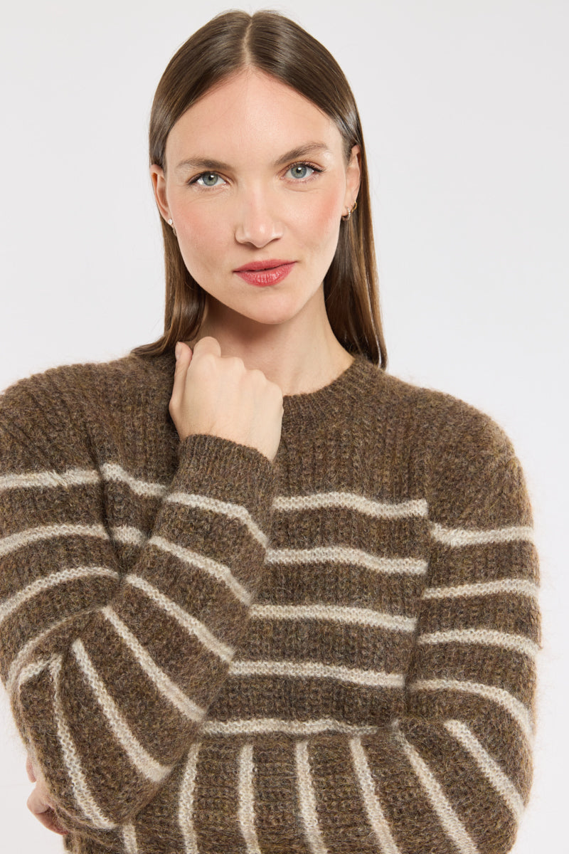 Gestreifter Cashmere Pullover | Rundhals Strick | Relaxed Fit Winter