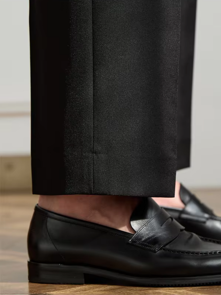 Hose mit hoher Taille und Falten | 100% Leinen | Gerader Schnitt