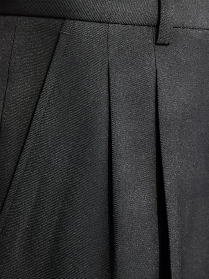 Hose mit hoher Taille und Falten | 100% Leinen | Gerader Schnitt