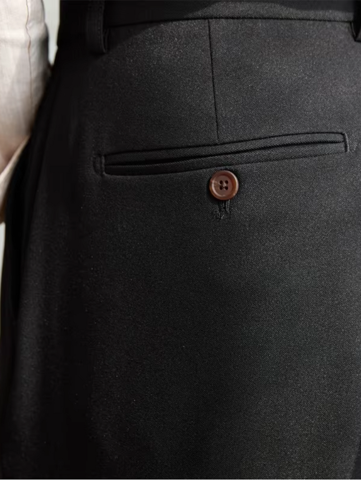 Hose mit hoher Taille und Falten | 100% Leinen | Gerader Schnitt