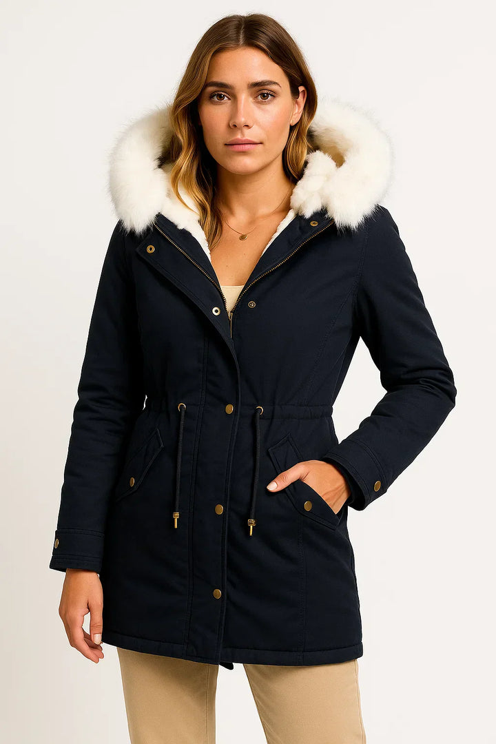 Winter Parka Mantel | Faux Fur Kapuze | Fleece-Futter