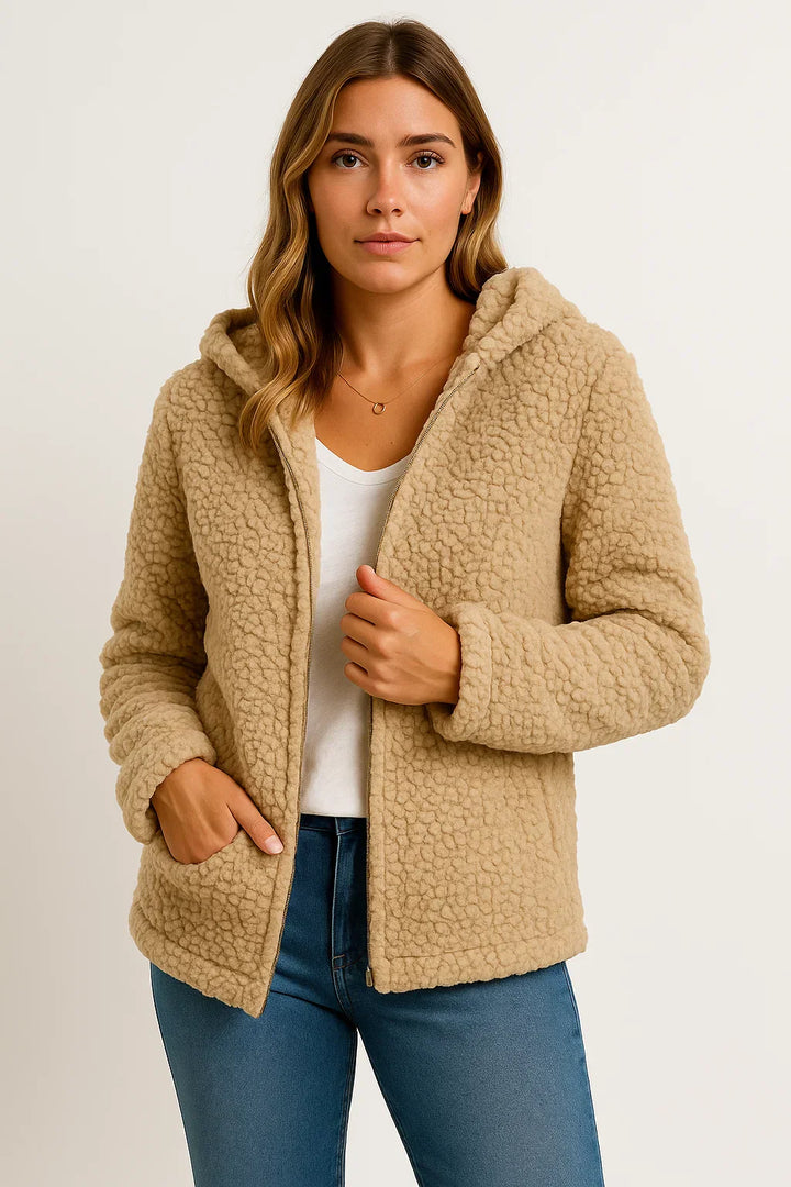 Teddy Fleece Jacke | Hoodie mit Reißverschluss