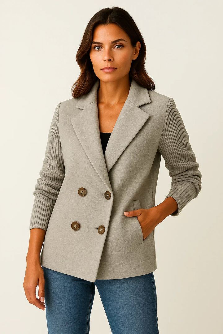 Werkmeister Knit-Sleeve Blazer | Doppelreihig Wollmischung