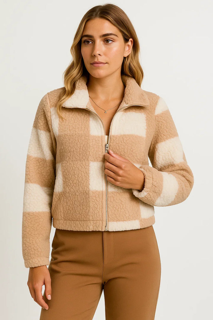 Teddy Jacke | Reißverschluss | Weiches Fleece Finish