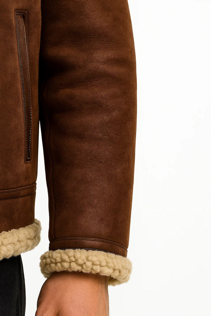 Werkmeister Shearling Lederjacke | Schafsleder Wollfutter