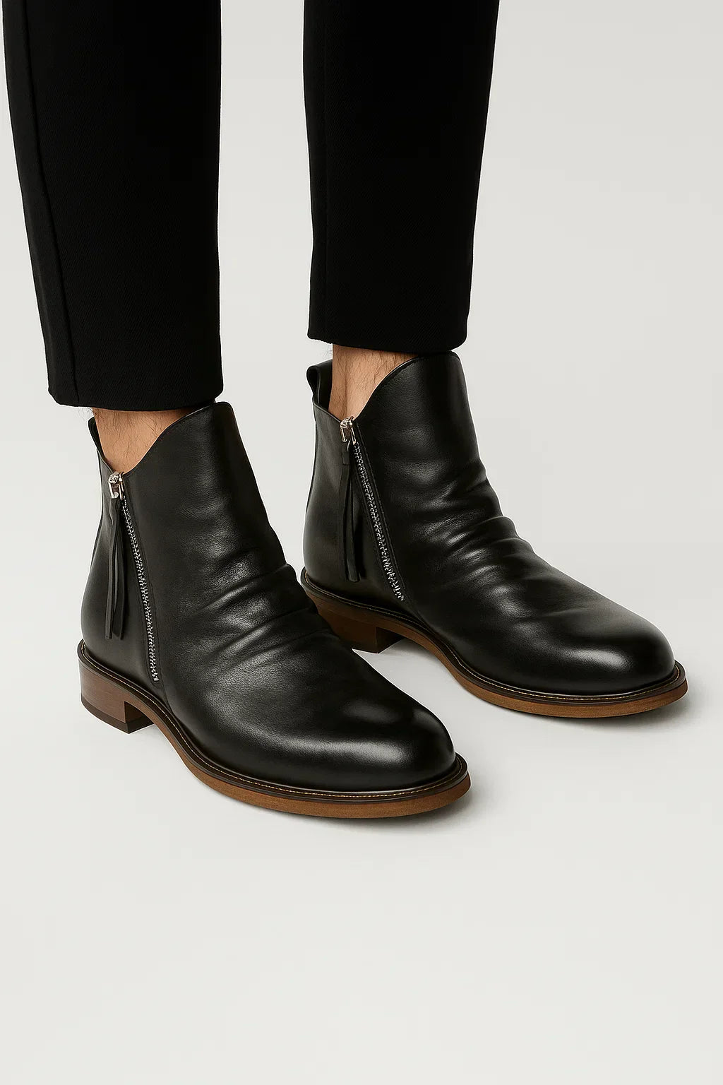 Chelsea Boots | Seitlicher Reißverschluss Leder Ankelstiefel