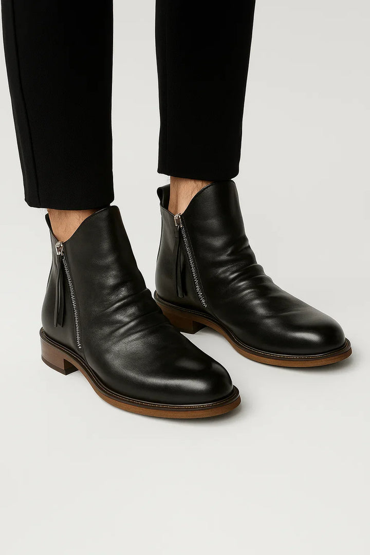Chelsea Boots | Seitlicher Reißverschluss Leder Ankelstiefel