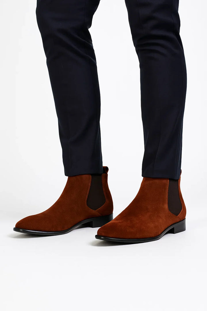 Chelsea Boots aus Faux Suede | Slip-On | Niedriger Absatz