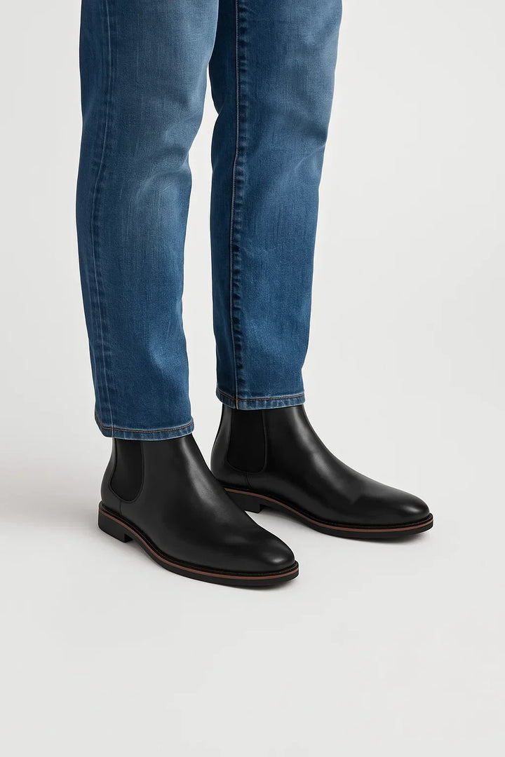 Chelsea Boots | Retro Slip-On | Synthetisches Leder