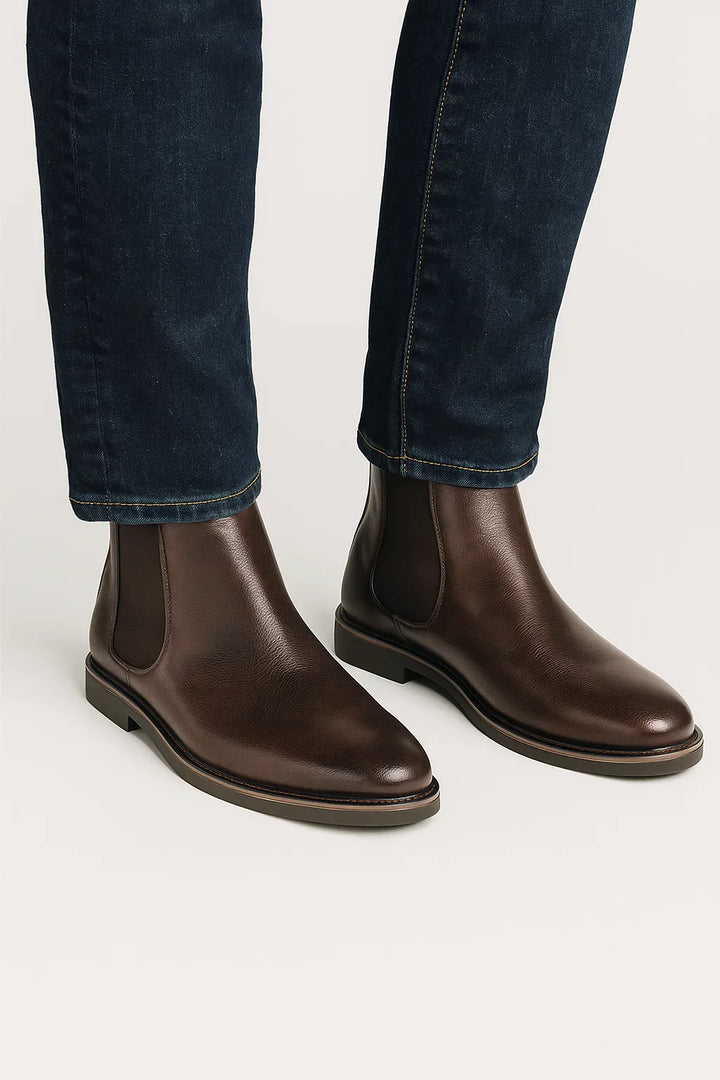 Chelsea Boots | Retro Slip-On | Synthetisches Leder