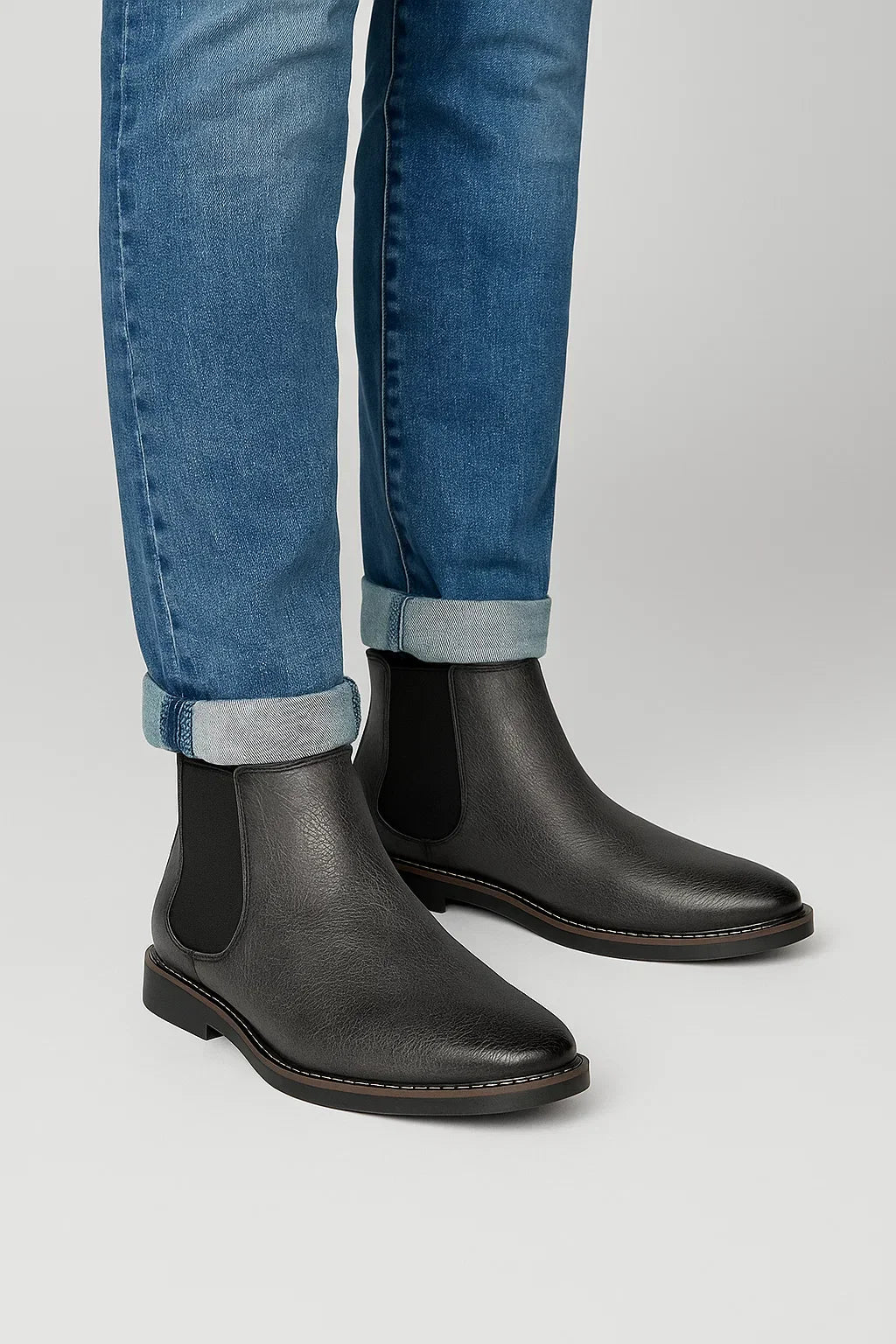 Chelsea Boots | Retro Slip-On | Synthetisches Leder
