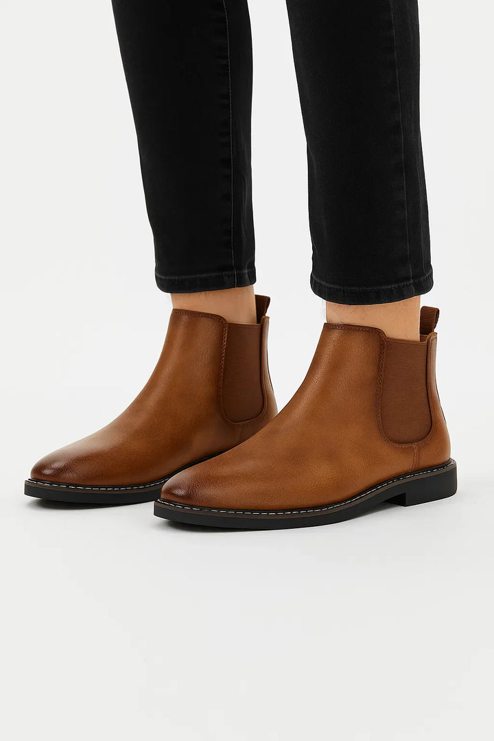 Chelsea Boots | Retro Slip-On | Synthetisches Leder