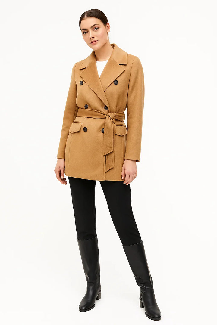 Belted Cotton Trench Coat | Doppelreihig | Kurz