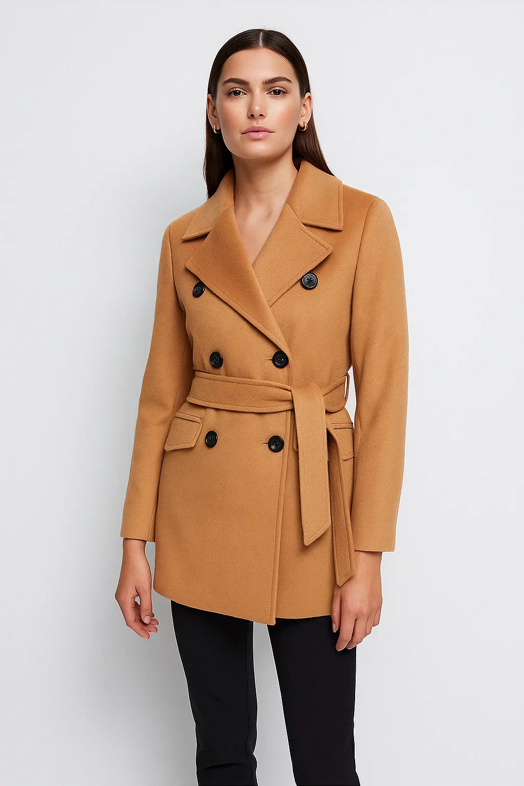 Belted Cotton Trench Coat | Doppelreihig | Kurz