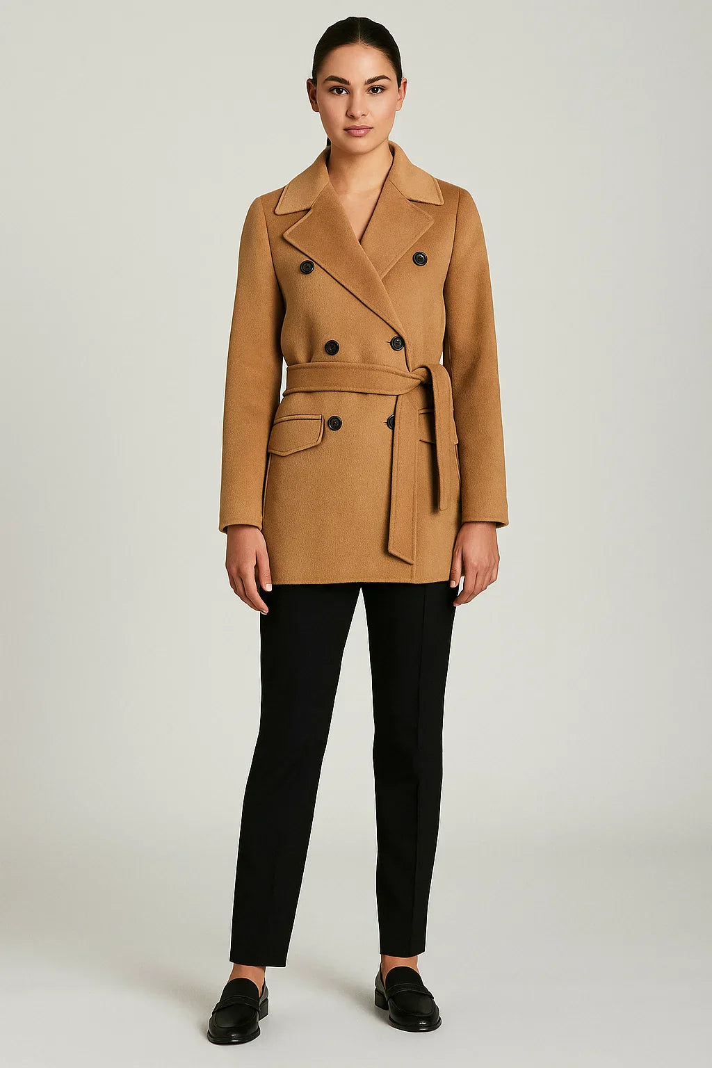 Belted Cotton Trench Coat | Doppelreihig | Kurz