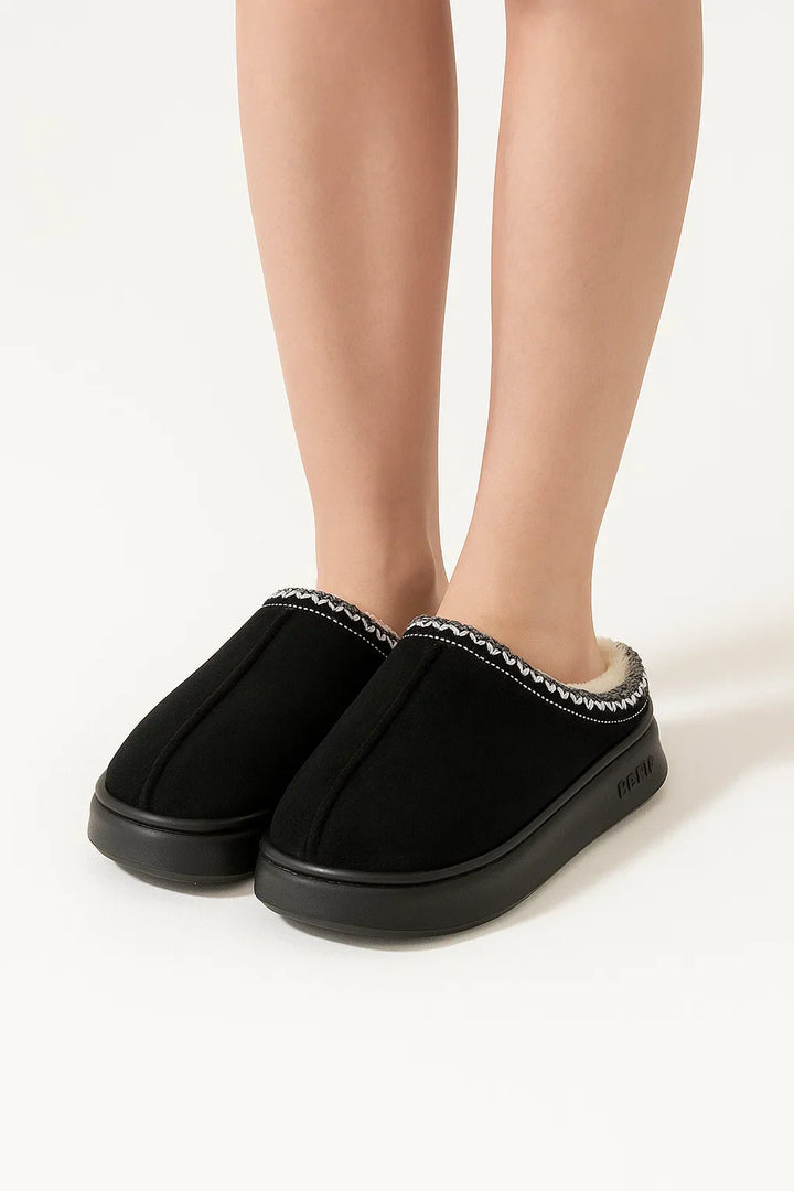 Faux Suede Hausschuhe | Plüsch Innenplattform