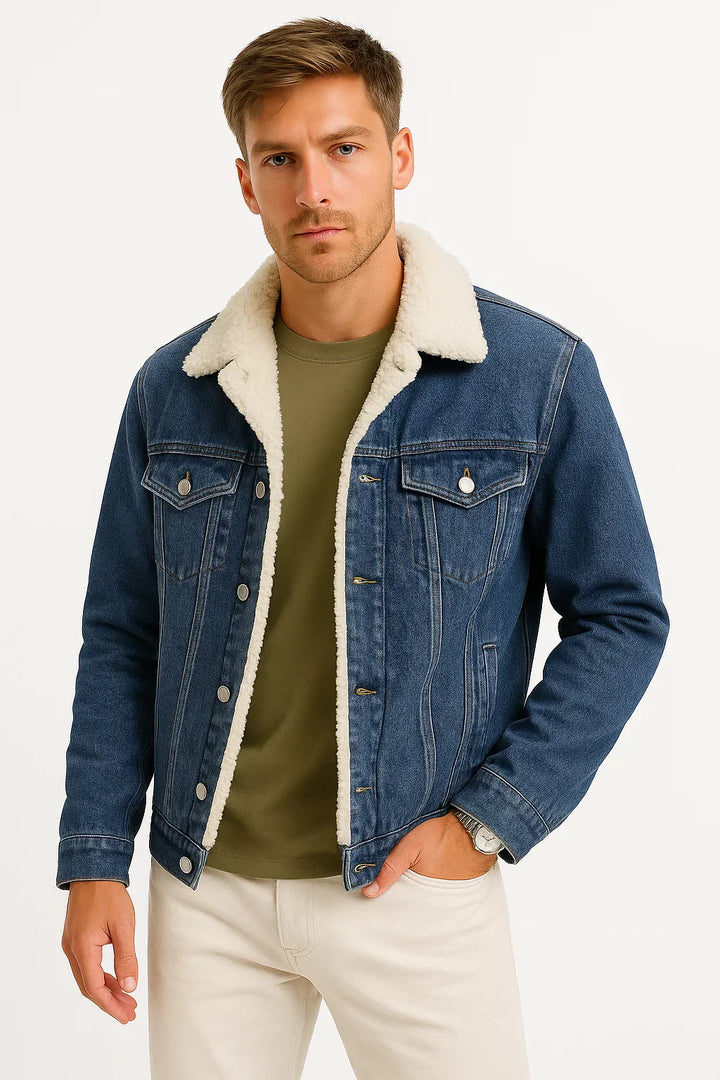 Denim Jacke | Fleece Futter Winter Überhemd