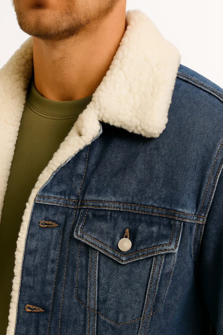 Denim Jacke | Fleece Futter Winter Überhemd