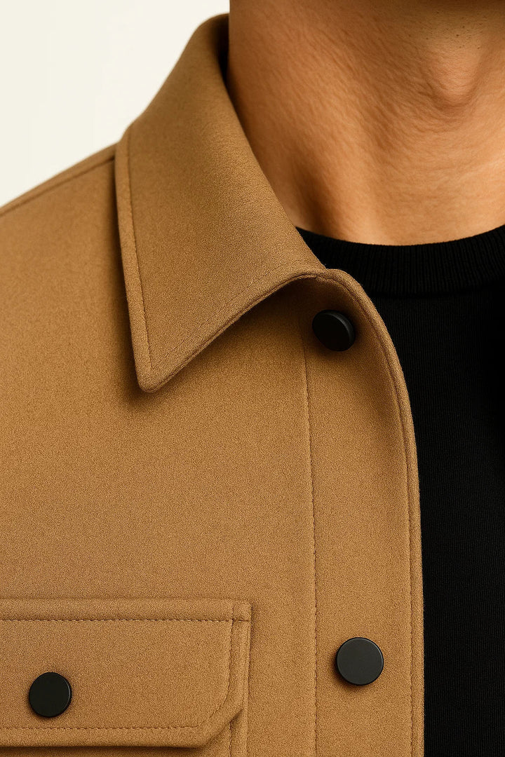 Wollmischung Überhemdjacke | Strukturiert Casual | Wasserabweisend