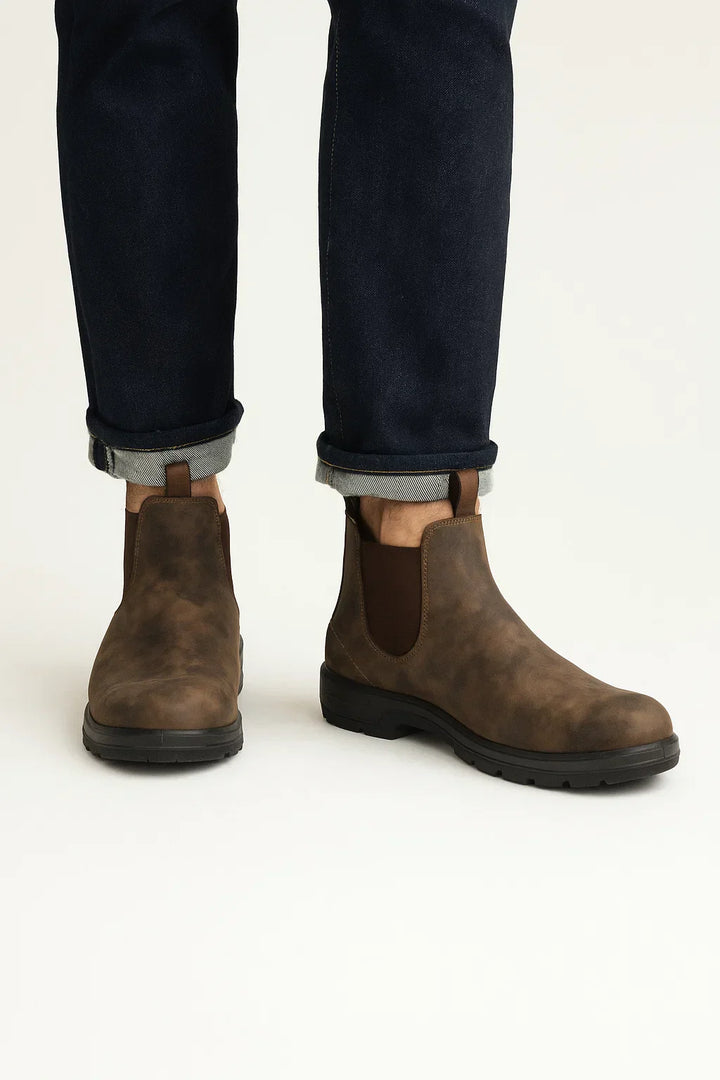 Chelsea Boots aus Leder | Runde Spitze | Gummisohle
