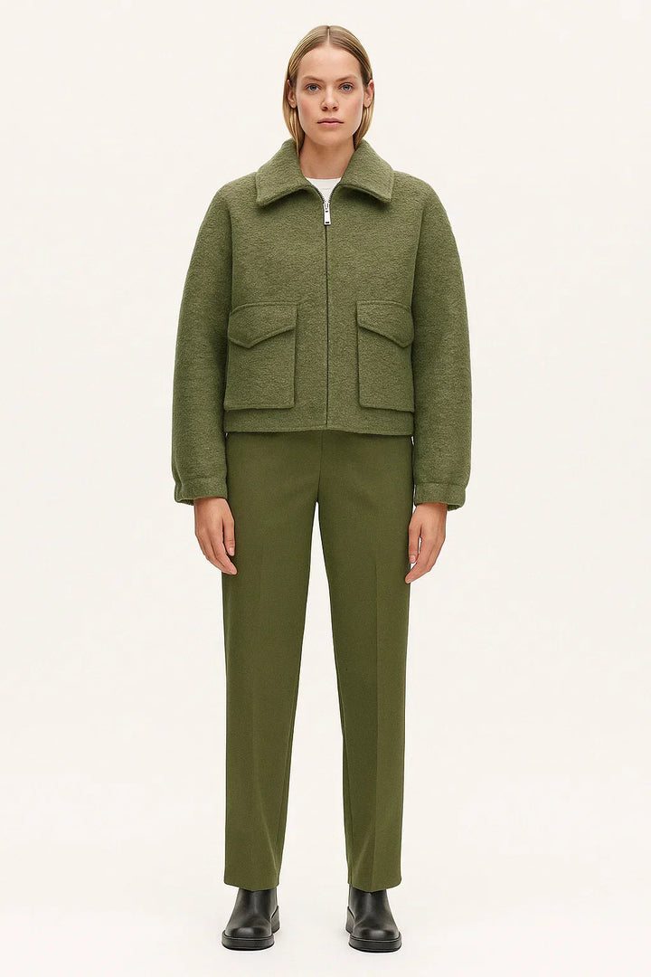 Cropped Jacke | Zip Front | Utility Taschen | Moderner Urban Style