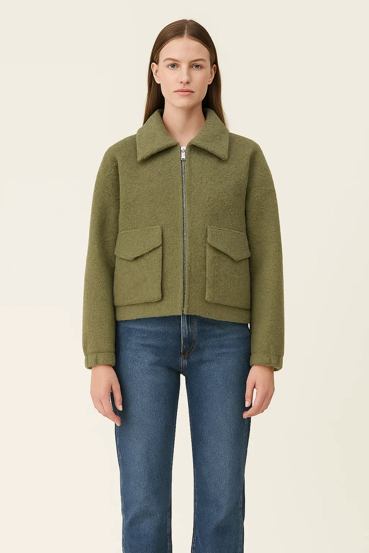 Cropped Jacke | Zip Front | Utility Taschen | Moderner Urban Style